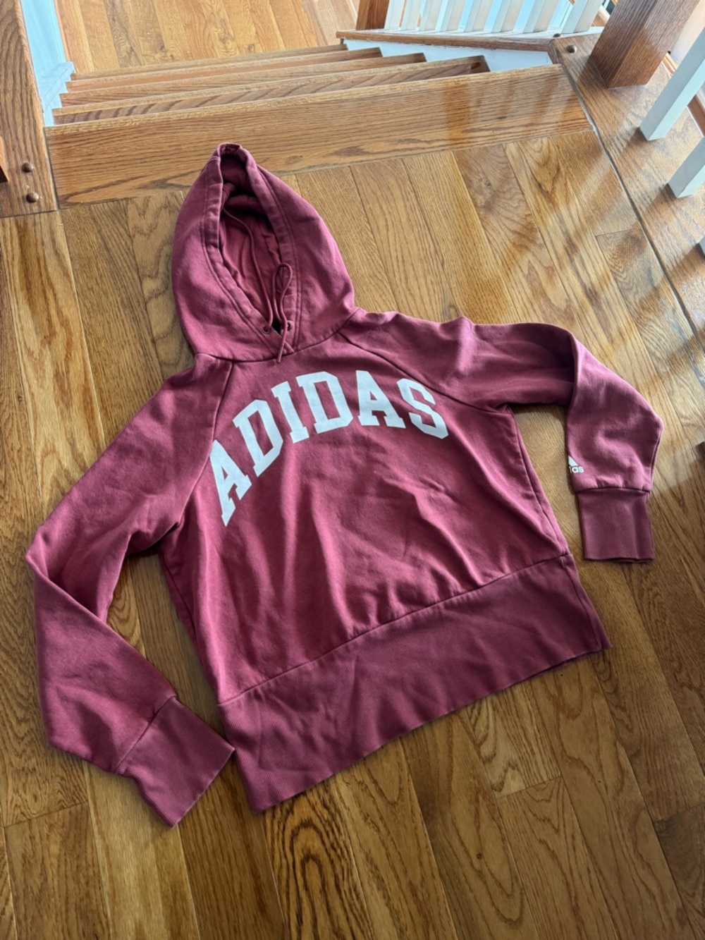 adidas Women's Burgundy Pullover Hoodie Sweater